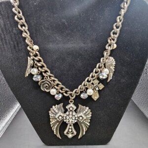 Angel Cross Metal Chain 10″